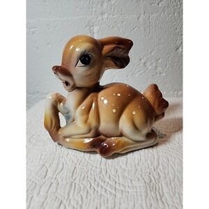 Vintage Italian Bambi Coin Bank Made In Italy with Stopper